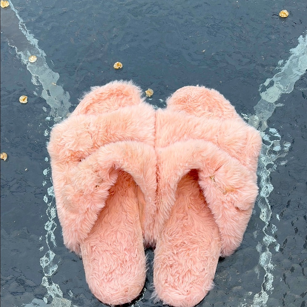 Cozy Pink Fuzzy Slippers